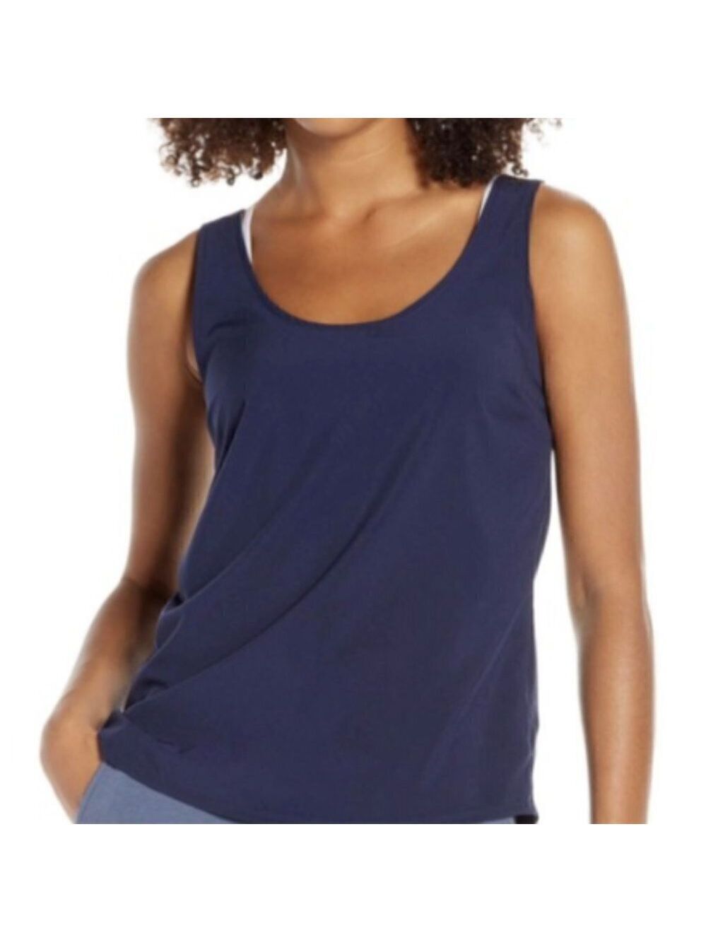 ZELLA Navy Blue "Refined" V-Back Tank Top Small